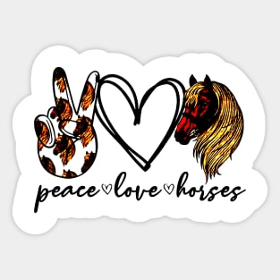 Peace Love Horses Sticker